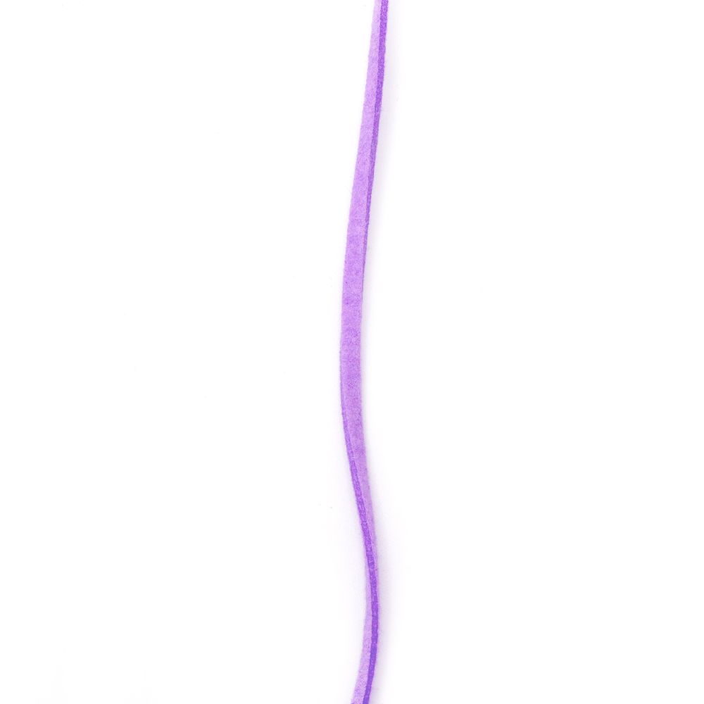 Natural Suede Cord, Jewellery Suede Lace, 3x1.5 mm purple light -5 meters