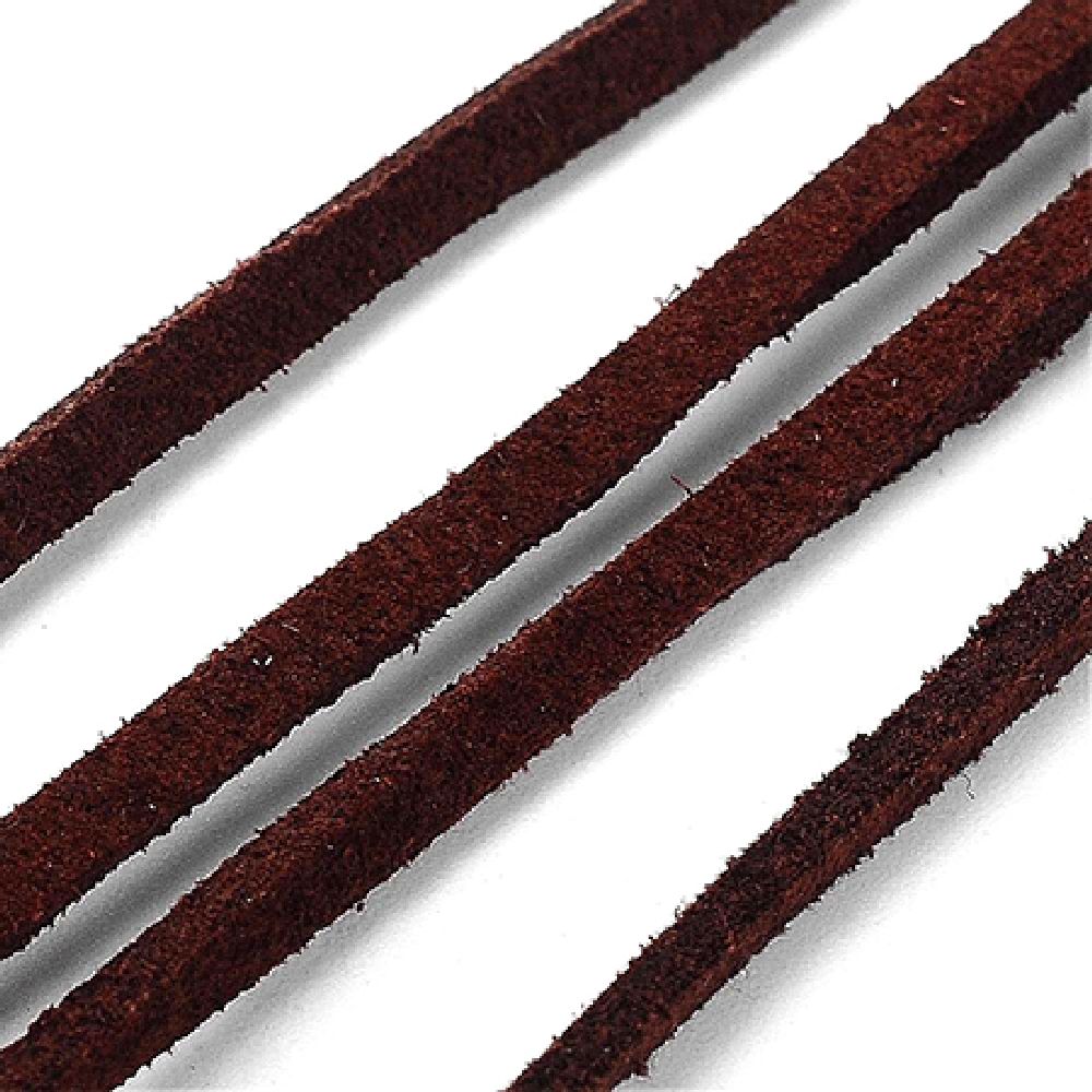 Natural Suede Cord, Jewellery Suede Lace, Flat 2.5x1.5 mm brown -80 cm