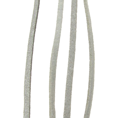 Genuine Suede Cord, Jewellery Suede Lace, Flat 2.5x1.5 mm silver -5 meters