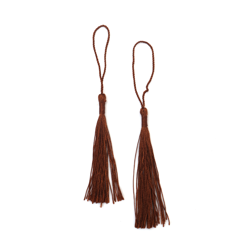 Brown Textile Tassels 135 mm – Set of 5 Pieces – Perfect for Home Décor, Jewelry Making and Creative Craft Projects