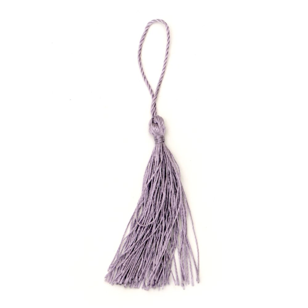 Fabric tassel for decoration 135 mm color light purple