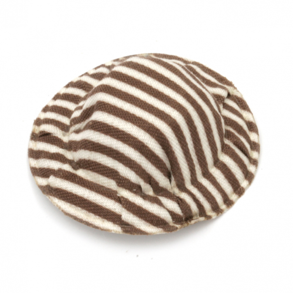 Pălărie textil 49x10 mm dungată culoare alb și maron -4 bucăți