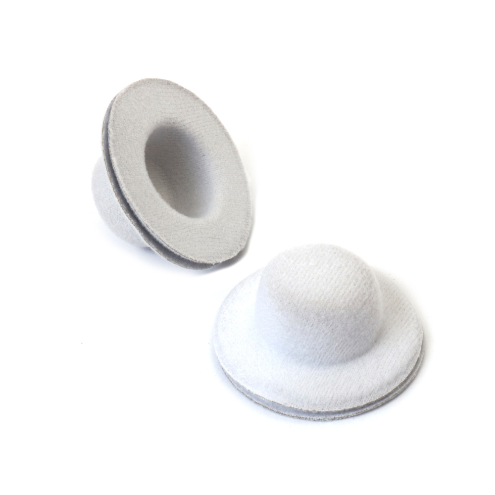 Căciuli din material textil 55x22 mm, culoare albă – 4 bucăți