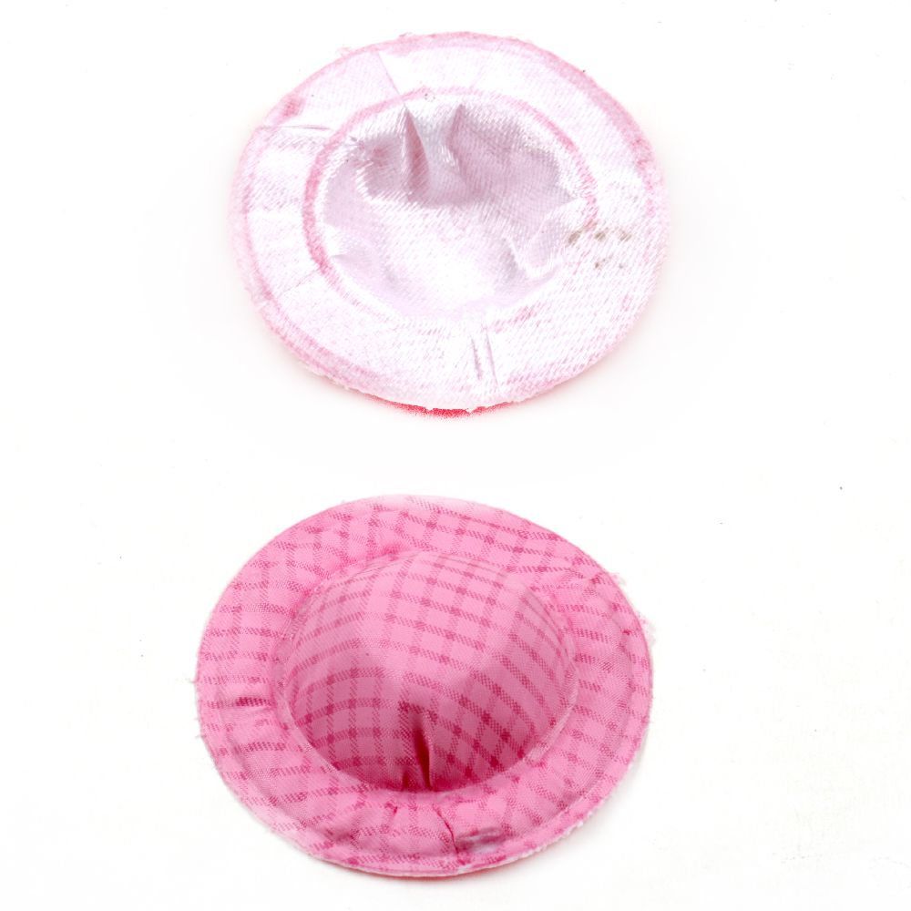 Текстилни шапки 40x9 мм цвят розов - 5 броя