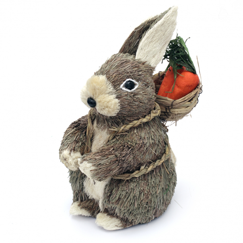 Straw rabbit figurine 230x110 mm for decoration