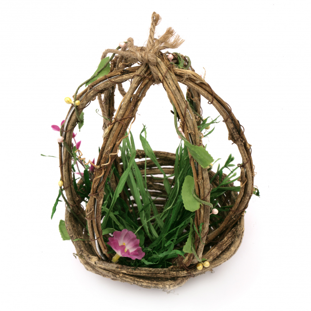 Egg-shaped Basket for Easter Decoration / 240x160 mm