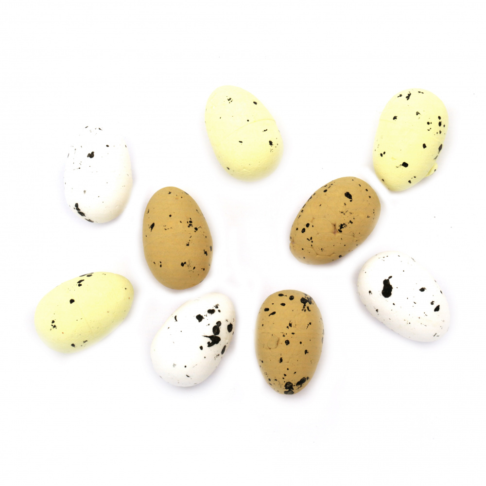 Set oua din polistiren 30x20 mm culoare MIX -36 bucati