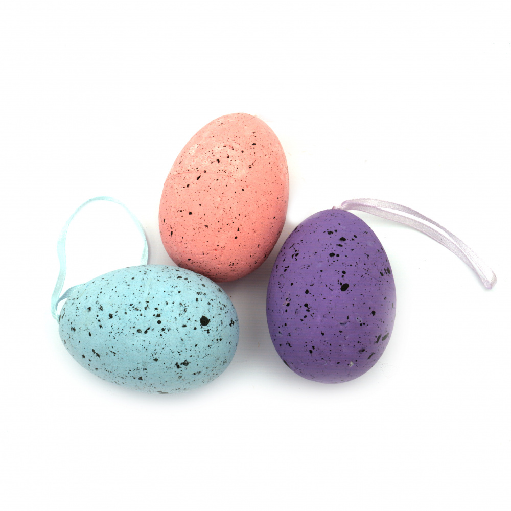 Σετ κρεμαστά αυγά, φελιζόλ 50x70 mm χρώματος MIX -6 τεμάχια