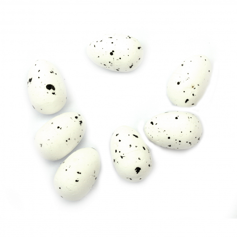 Σετ αυγά, φελιζόλ 30x20 mm λευκά -36 τεμάχια