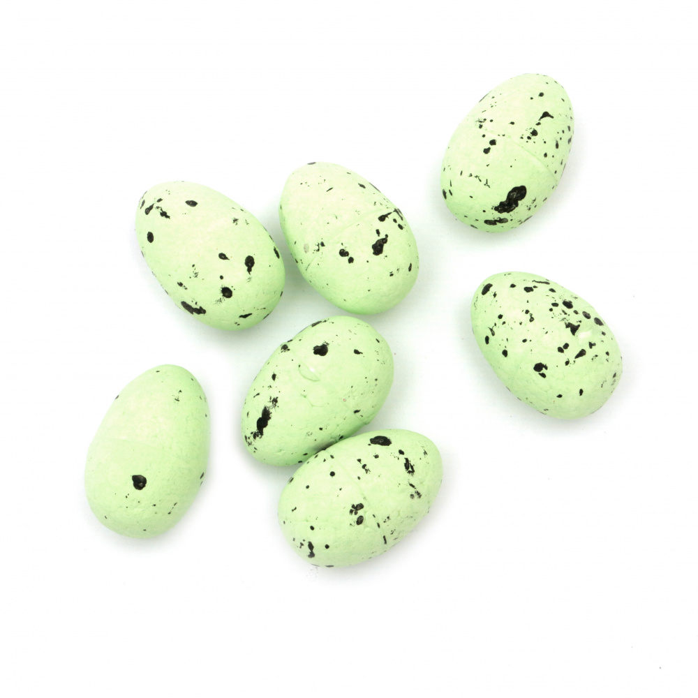 Комплект яйца от стиропор 30x20 мм цвят зелен -36 броя