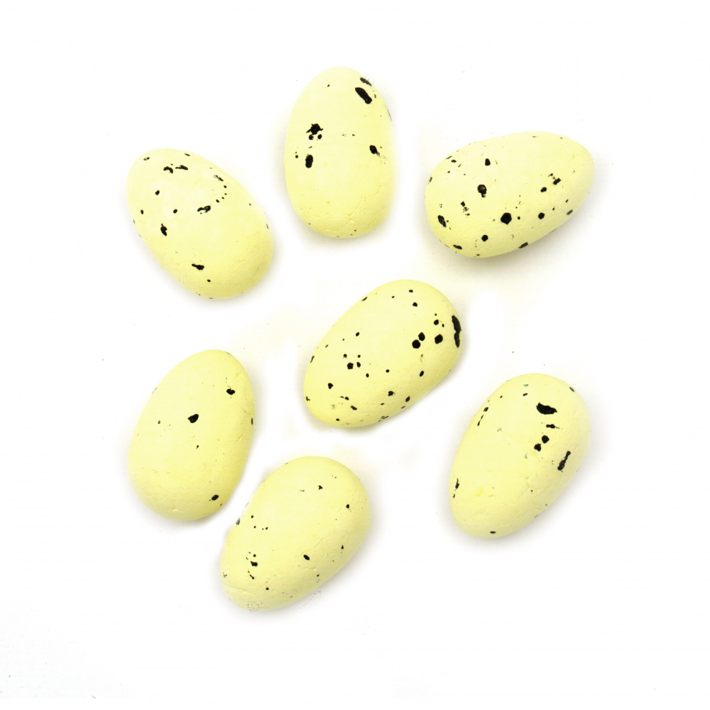 Decorative Styrofoam Eggs for Easter Decoration / 30x20 mm / Light Yellow - 36 pieces