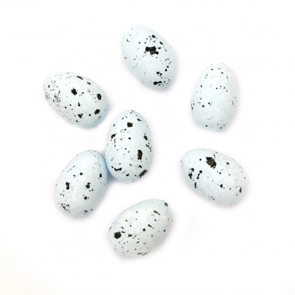 Decorative Styrofoam Eggs for Easter Decoration / 30x20 mm / Light Blue - 36 pieces