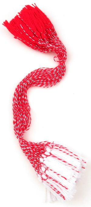 ACRYLIC Tassels / Red and White / 175 mm, Tassel: 35 mm - 50 pieces