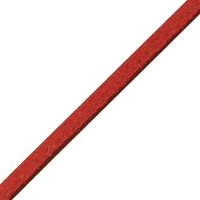 Natural Suede Flat Cord / Red / 3 mm - 91 meters