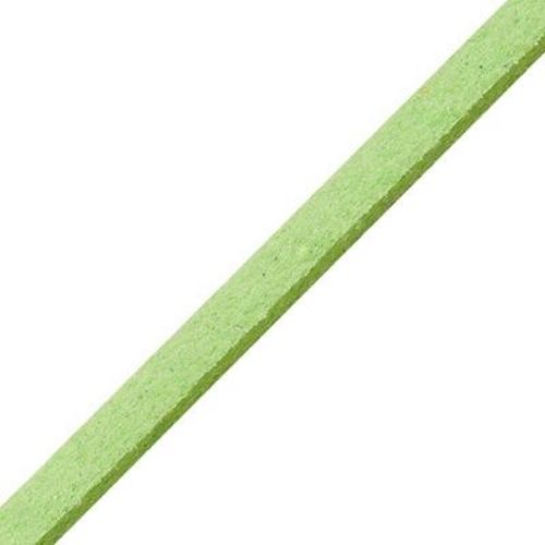 Genuine Suede Cord, Jewellery Suede Lace, Flat 3 mm light green 91 meters