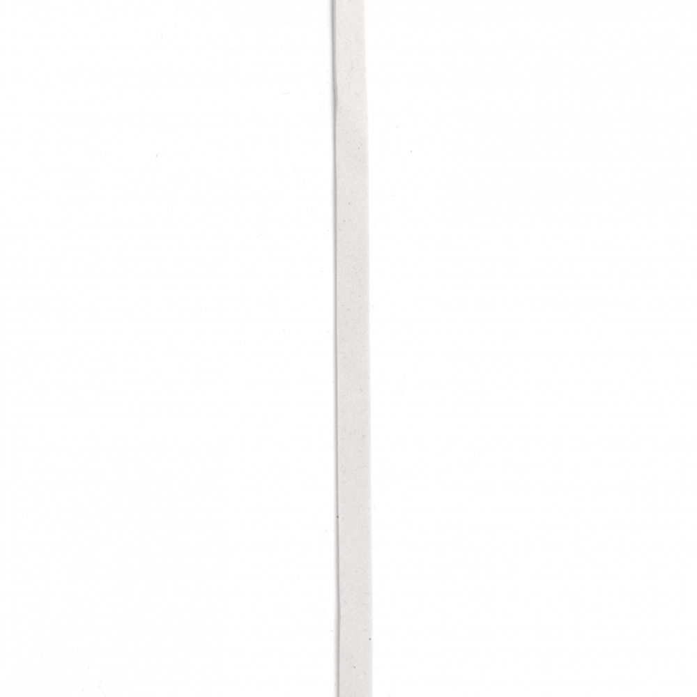 Лента от велур 6x1 мм бяла -5 броя x 1 метър
