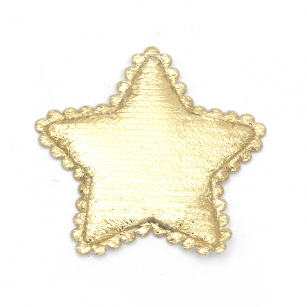 Star textile 37x30 mm gold color -10 pieces