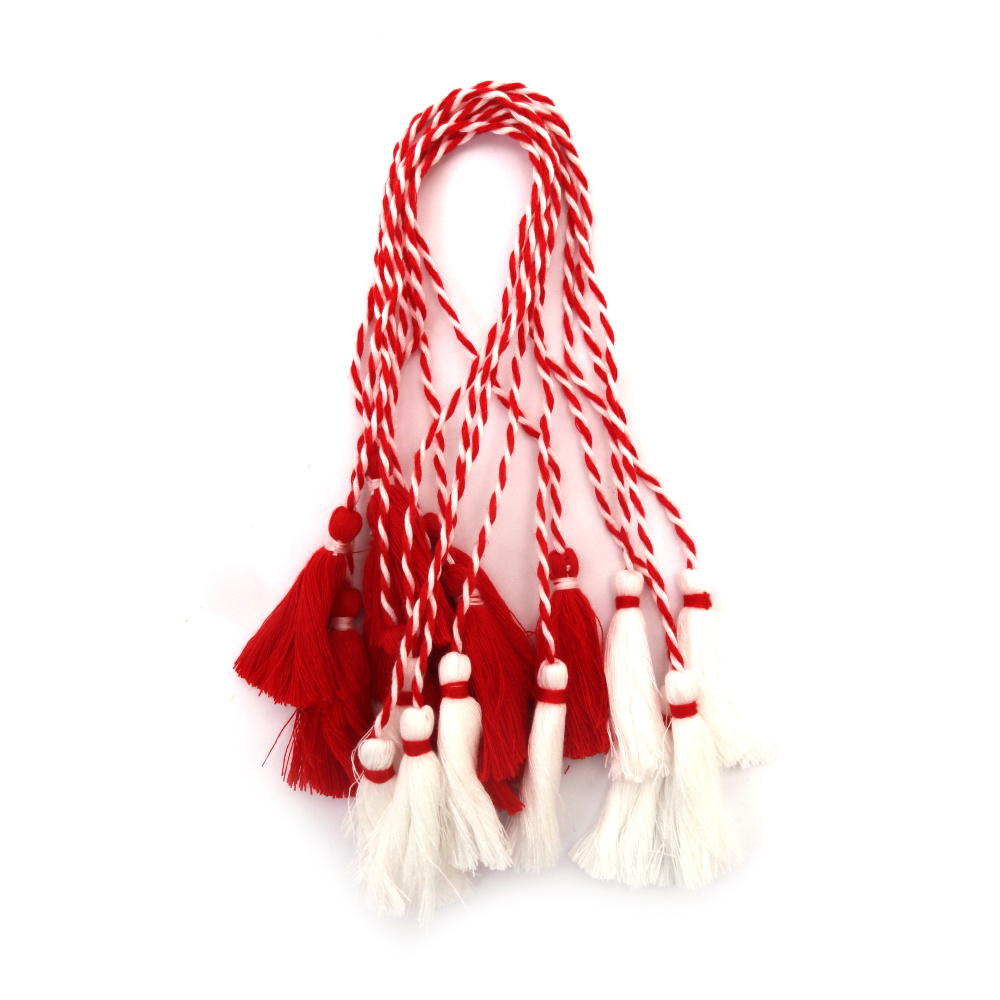 Мартеница пискюли памук 4.5 см 17 см -10 броя