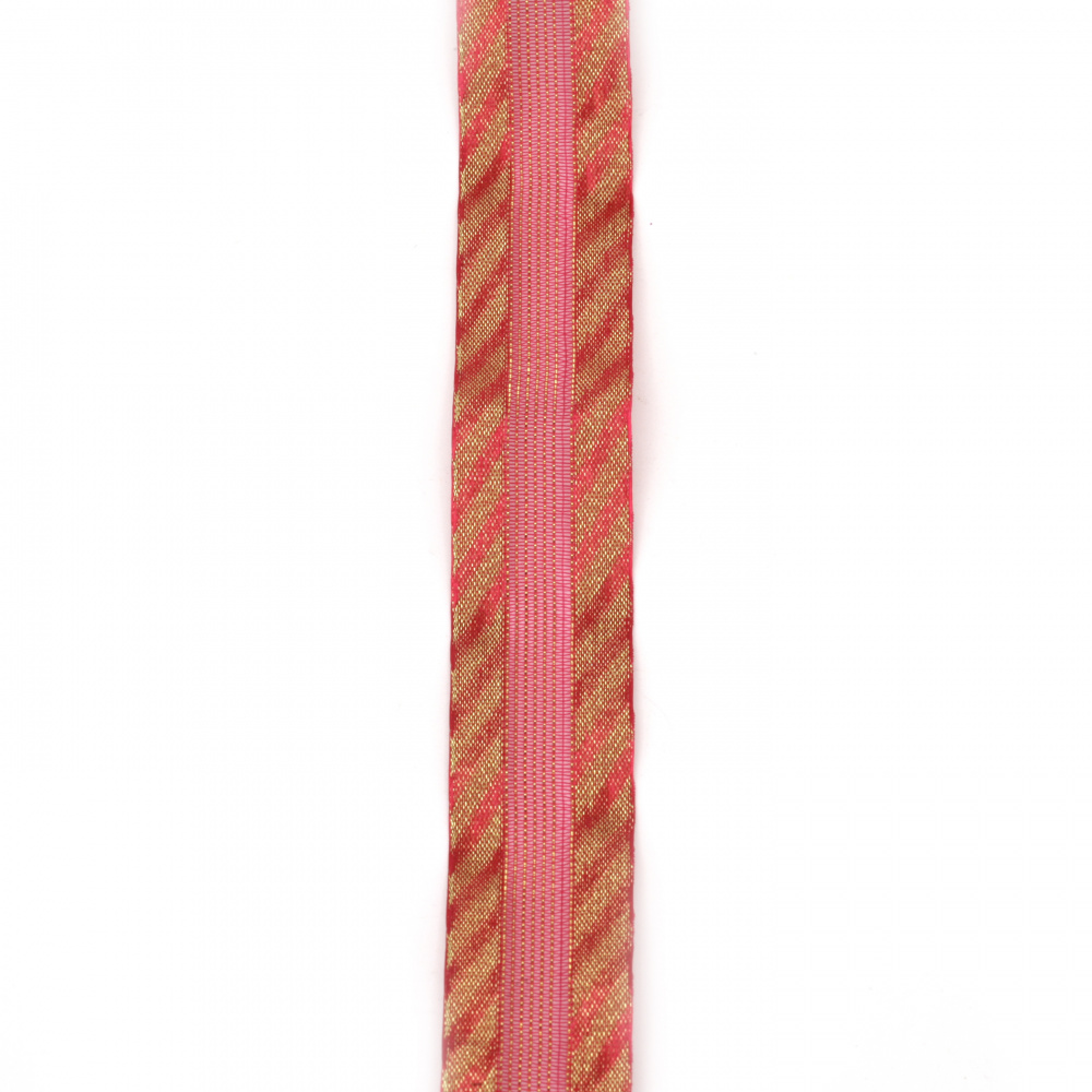 Organza and satin ribbon 25 mm red -2 meters