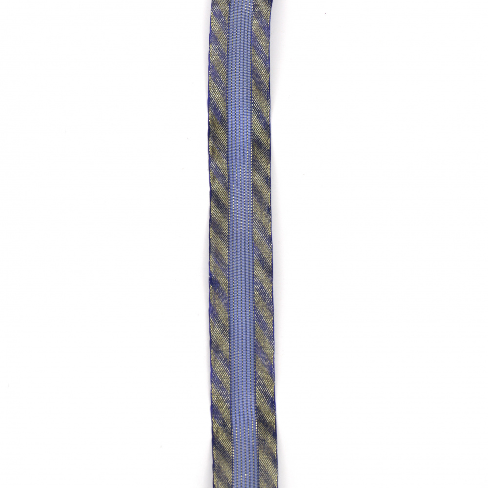 Organza ribbon and satin 20 mm blue -2 meters