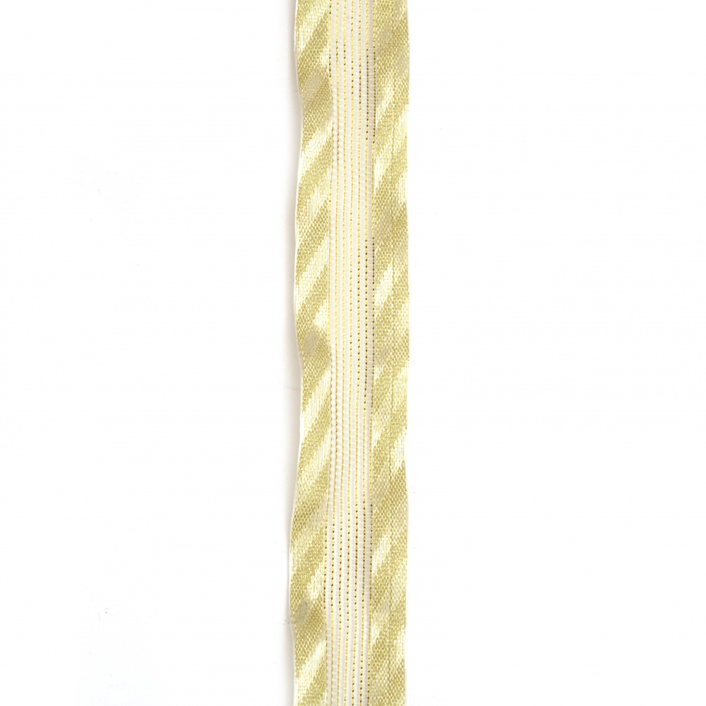 Organza ribbon and satin 20 mm gold -2 meters