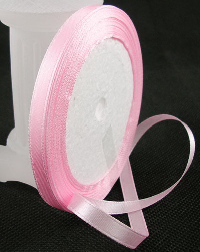 Satin Ribbon, Decoration, Sewing, Wedding, Hair Bow, DIY 6 mm pink light ~ 22 meters
