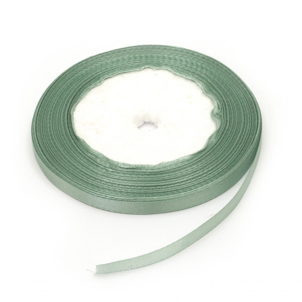 Satin Ribbon for Decoration / 6 mm / Pastel Green / ± 22 meters