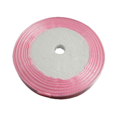 Satin Ribbon Roll for Flowers Arrangement, Wedding Accessories, Gifts Packaging / 10 mm / Pink - 22 meters