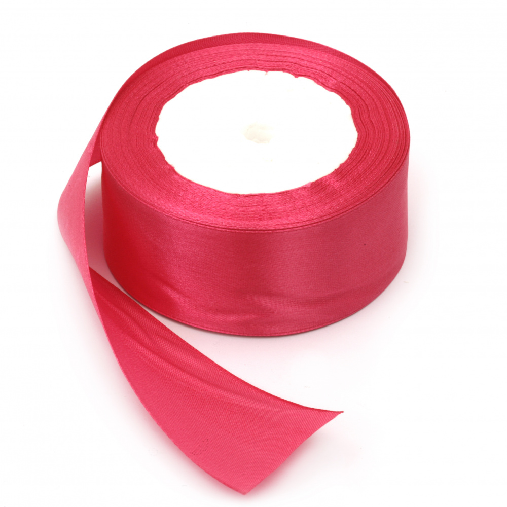 Wide Satin Ribbon / 37 mm / Electric Pink ~ 22 meters