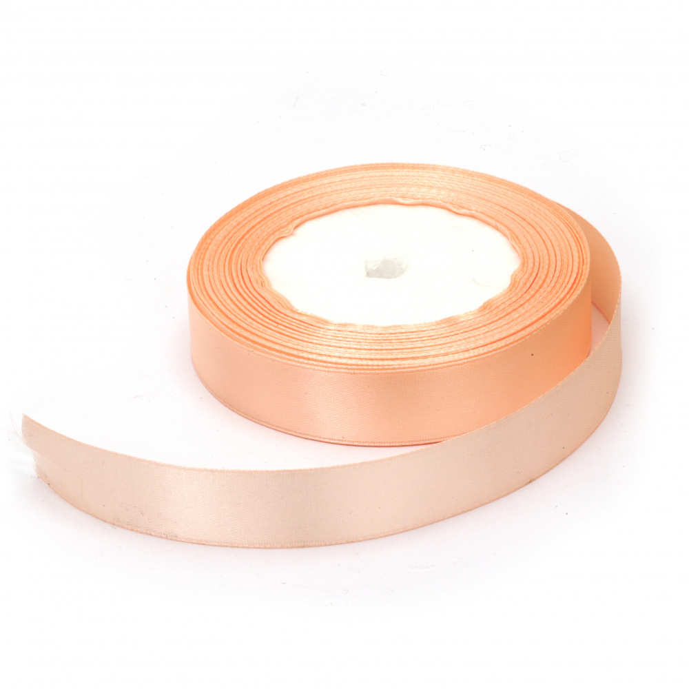 Satin Ribbon for Holiday and Party Decor, Craft Projects etc. / 20 mm Peach Color ~ 22 meters