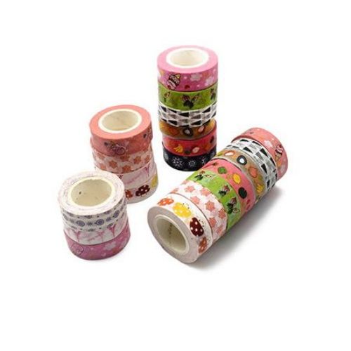 Craft tape for decoration 15 mm MIX