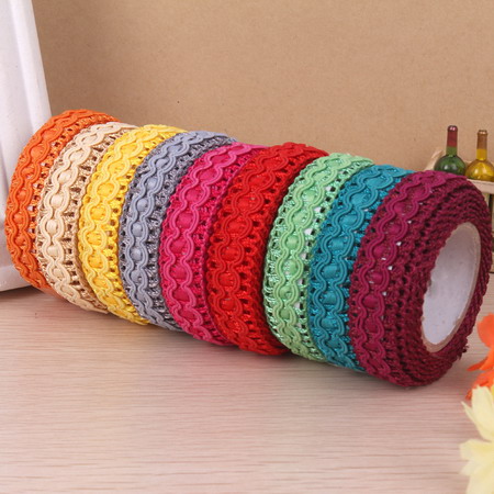Banda de dantelă 15 mm autoadezivă culori asortate-1,20 metri