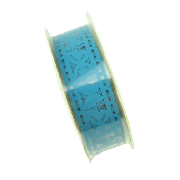 Лента полипропилен 15 мм самозалепваща синя с пеперуди -1 метър