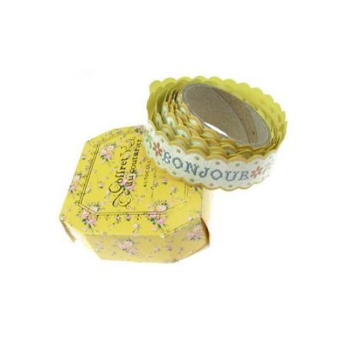 Adhesive Washi Tape, Decorations, Gift Wrapping, DIY Crafts, Scrapbooking, Decoupage 20 mm yellow adhesive -1.5 meters