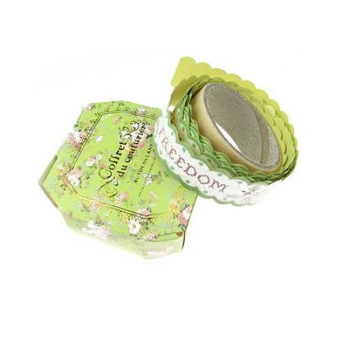Washi Tape, Decorations, Gift Wrapping, DIY Crafts, Scrapbooking, Decoupage 20 mm self-adhesive green -1.5 meters