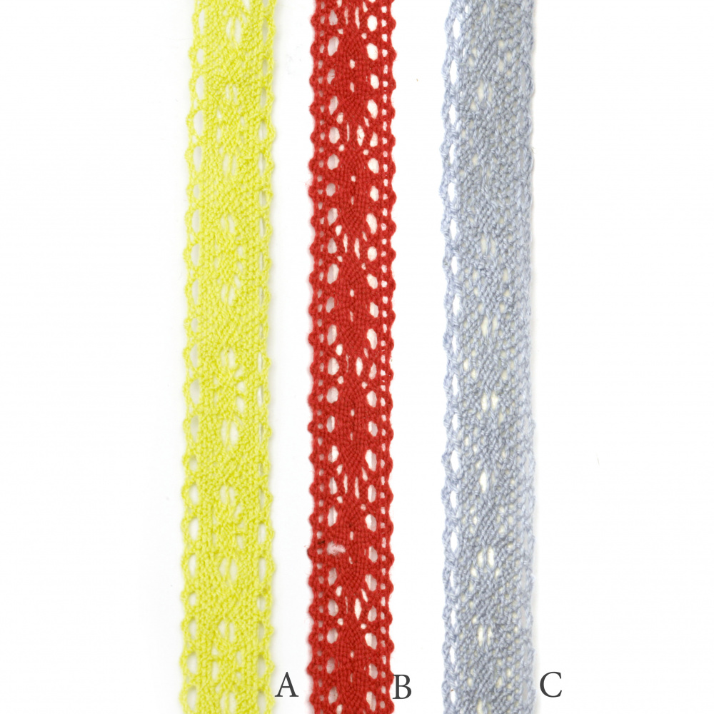 Banda de dantelă 18 mm autoadezivă culori asortate-2 metri