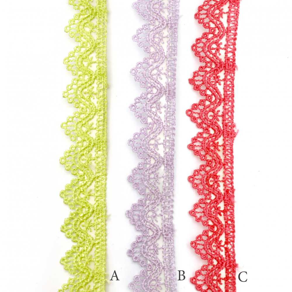 Self-adhesive Lace ribbon 18 mm assorted colors - 1.20 meters