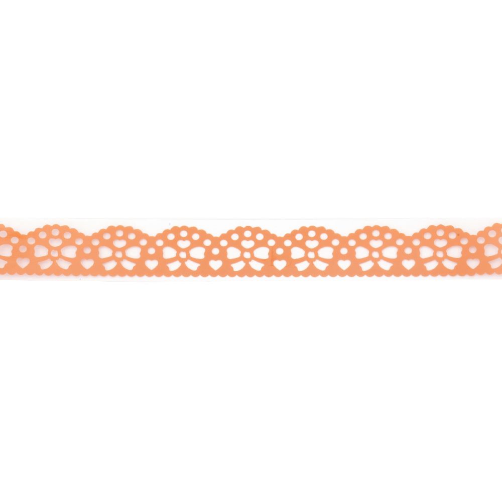 Лента полипропилен 19 мм самозалепваща оранжева тъмна с панделки -1 метра