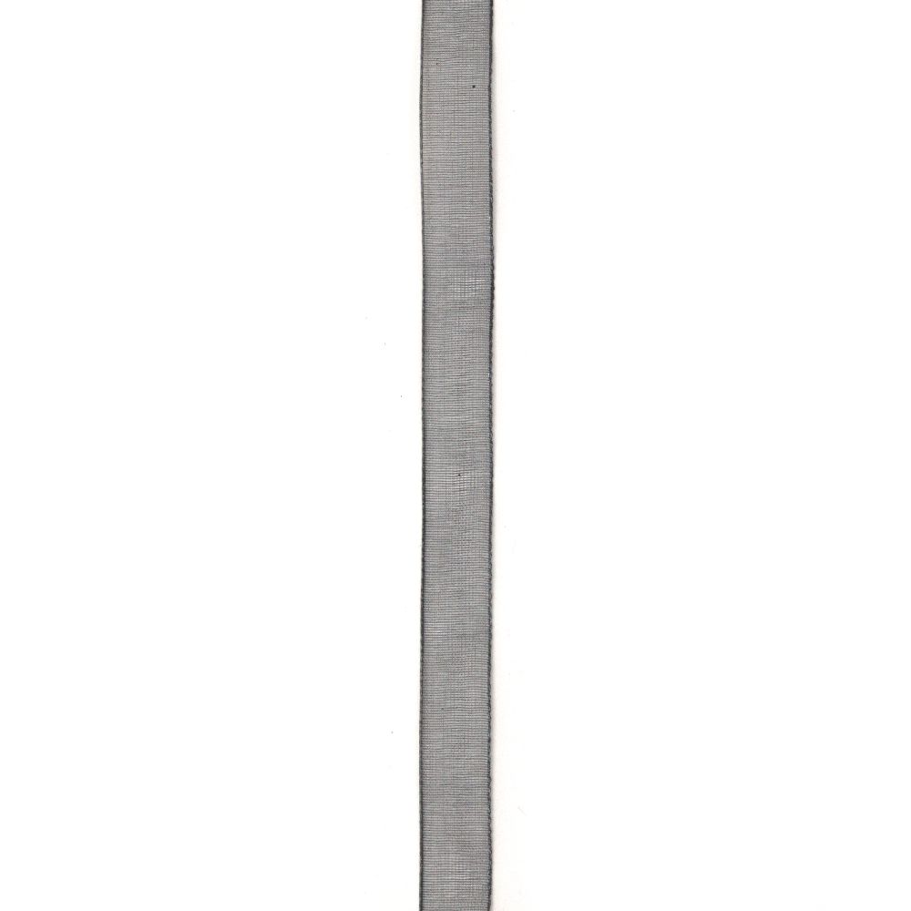 Organza ribbon 10 mm gray -45 meters