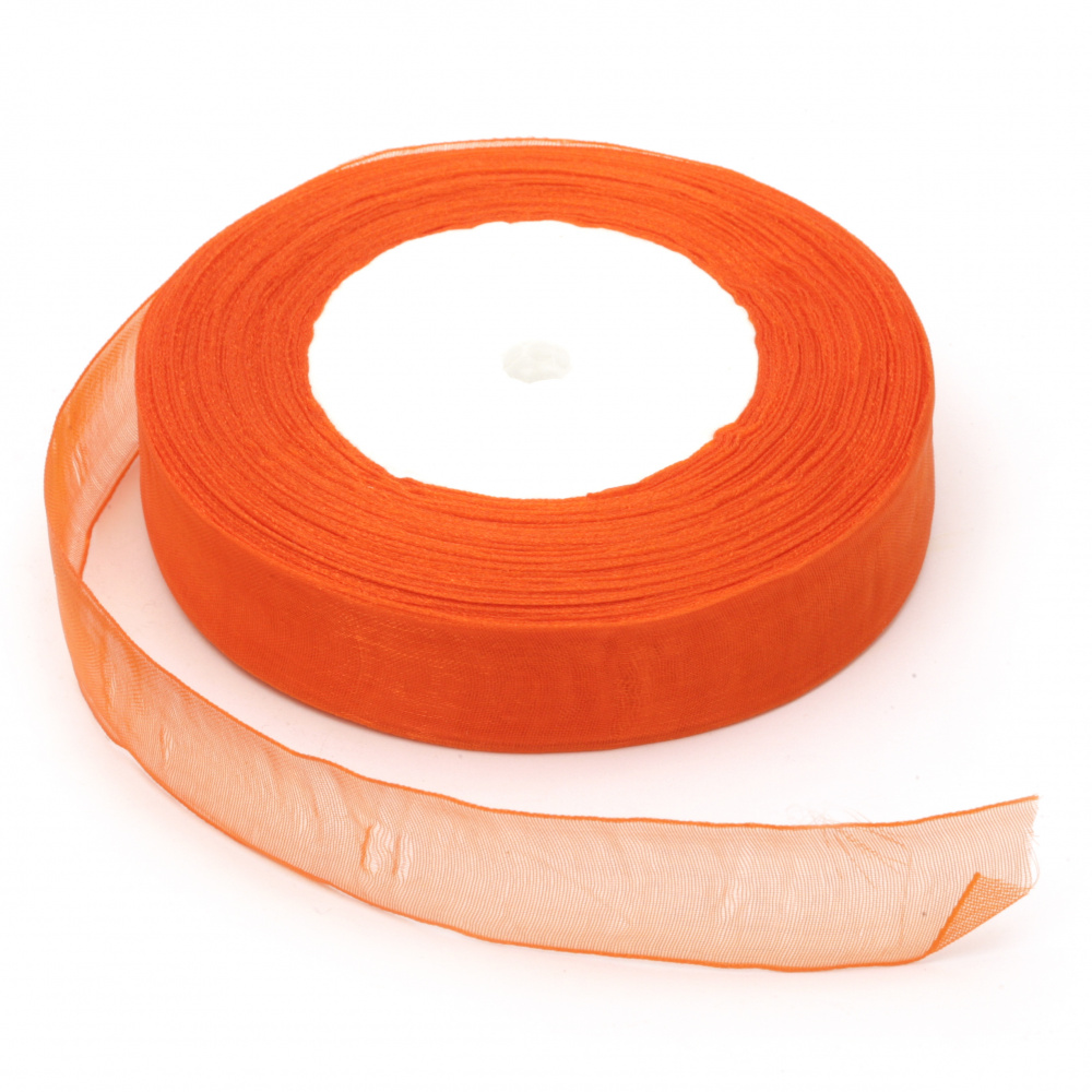 Organza ribbon 20 mm orange dark ~ 45 meters