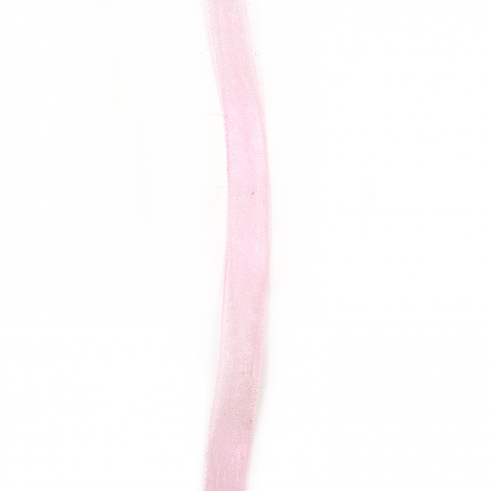 Κορδέλα οργάνζτα 9 mm ροζ ανοιχτό -20 μέτρα