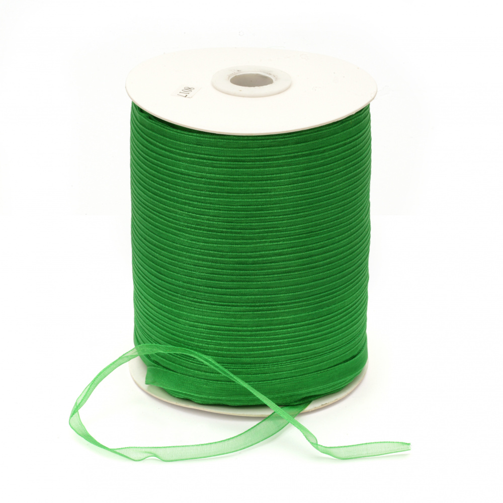 Organza ribbon 7 mm green -20 meters