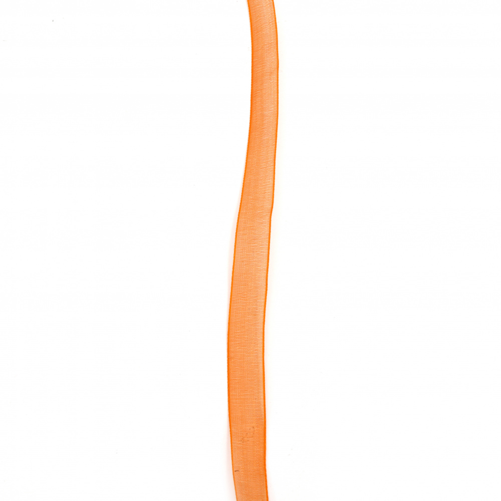 Лента органза 9 мм оранжева -20 метра