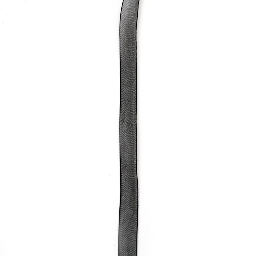 Κορδέλα οργάνζτα 9 mm μαύρο -20 μέτρα