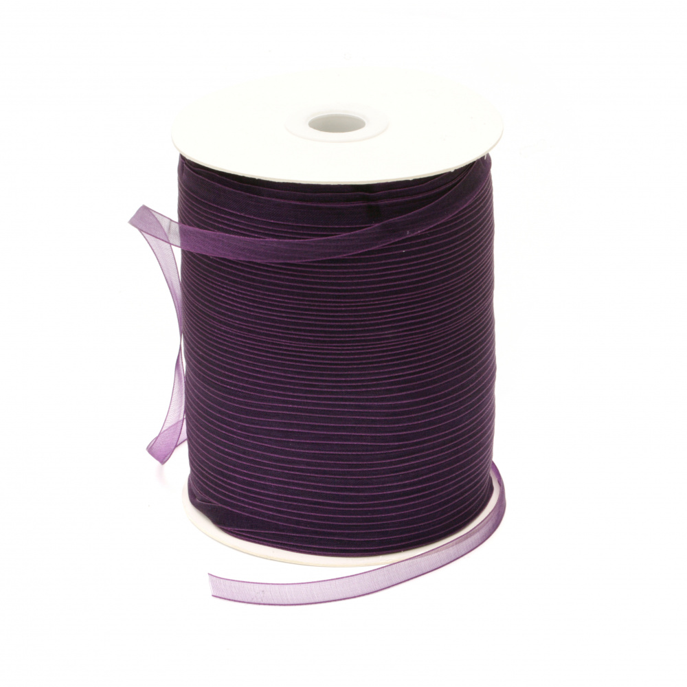 Organza ribbon 6 mm purple dark -20 meters