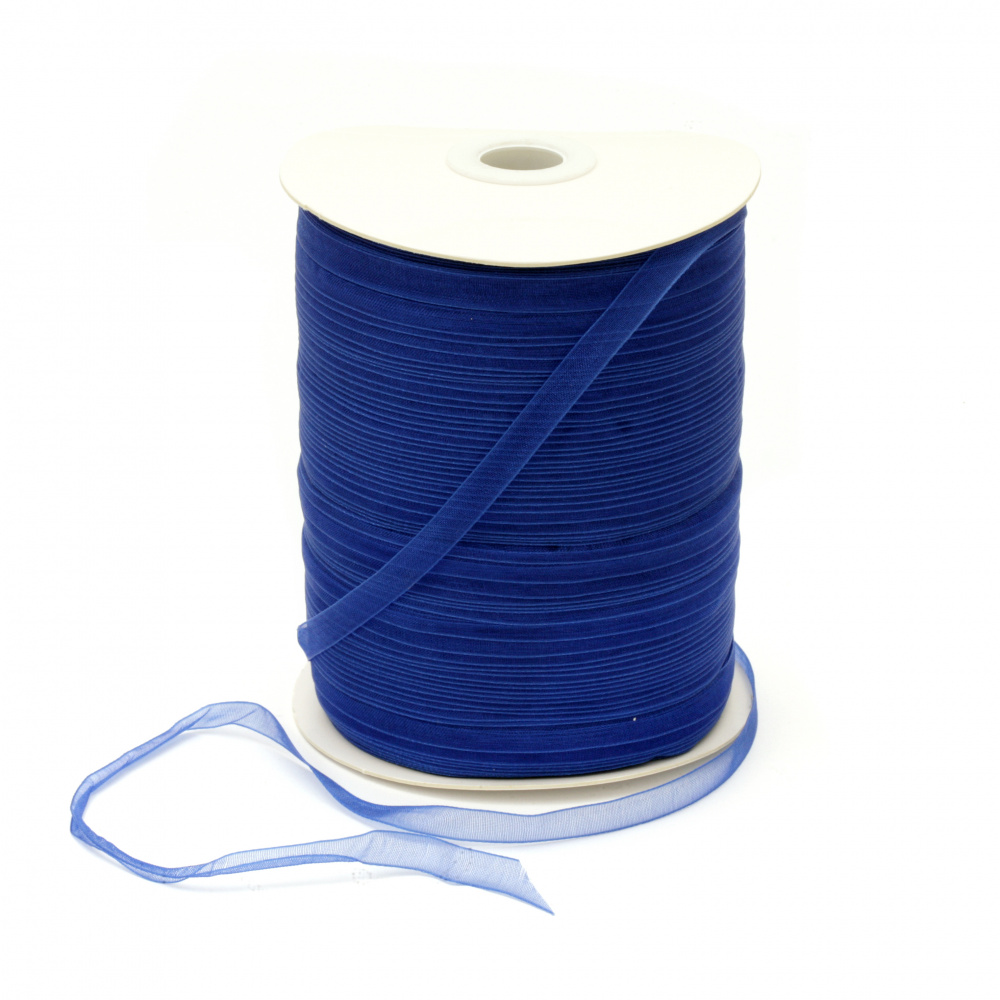 Organza ribbon 6 mm blue -20 meters
