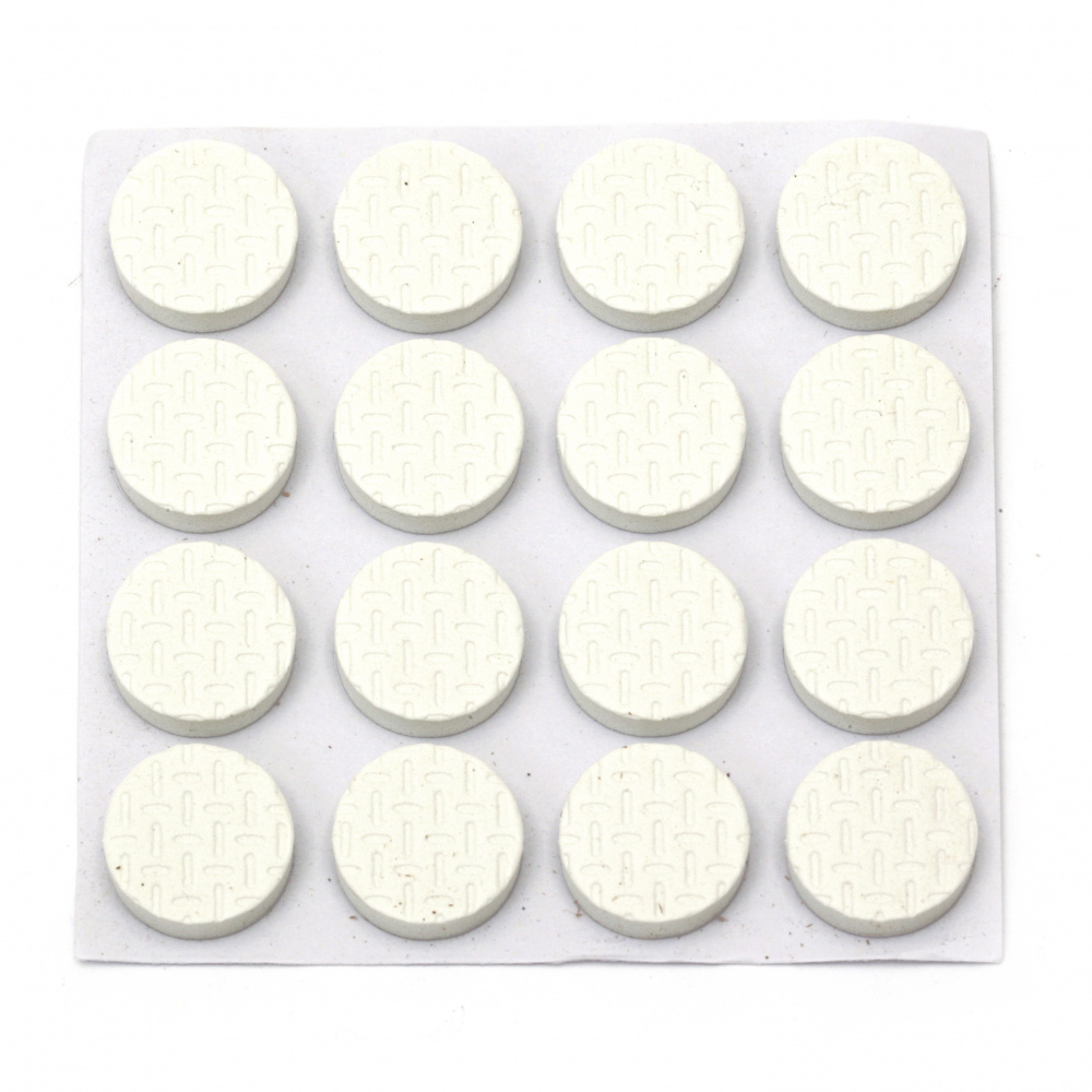 Self-adhesive pad 18 mm white - 32 pieces