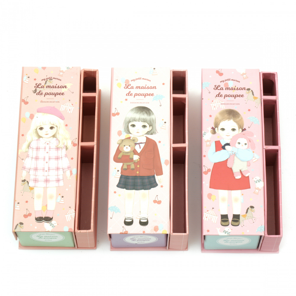 Box Organizer - Dolls / 200x87x56 mm / 3 internal and 3 external Divisions / ASSORTED Models