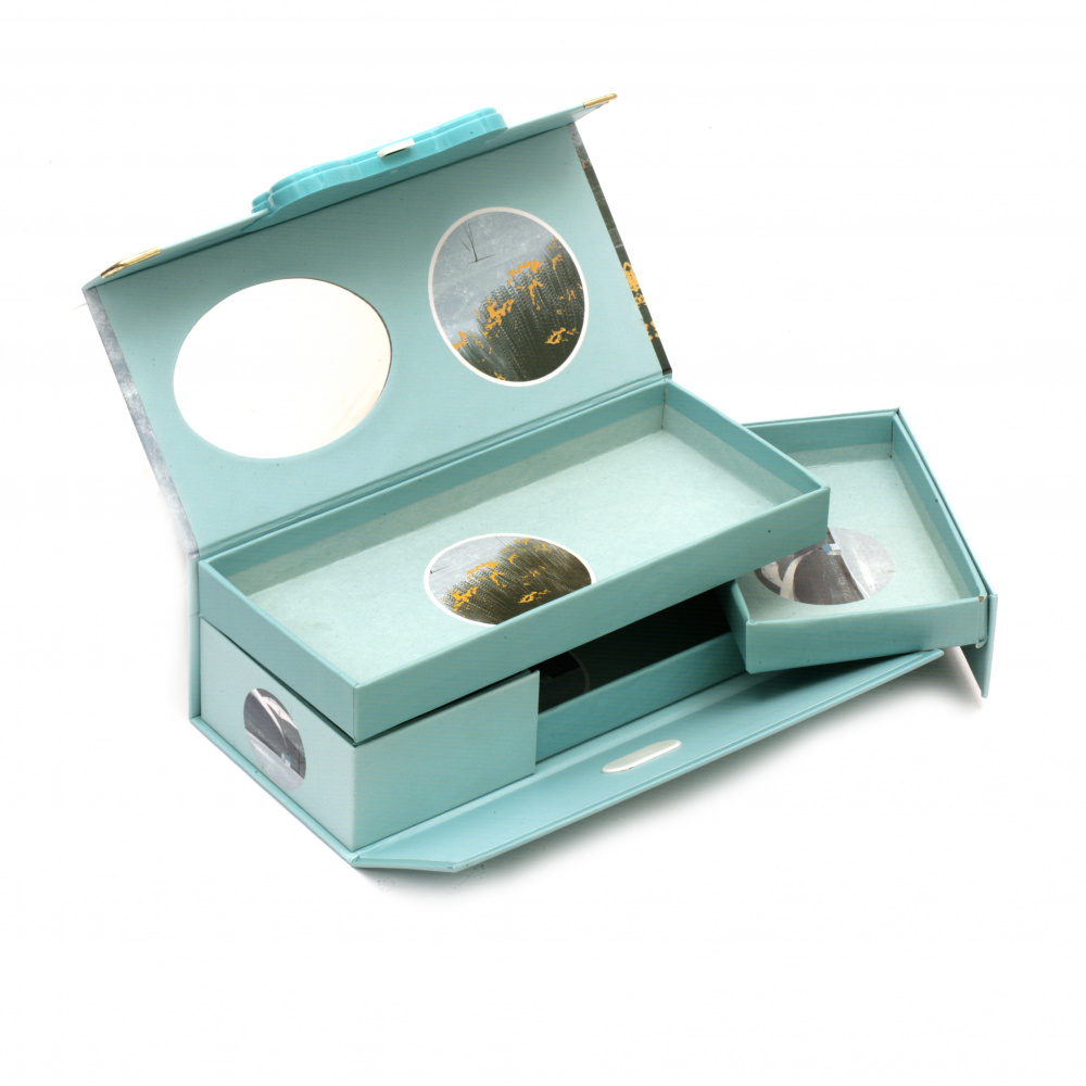 Box Оrganizer with Lock Code  - Nature / 193x90x64 mm / 4 Divisions, Mirror / ASSORTED Models and Colors