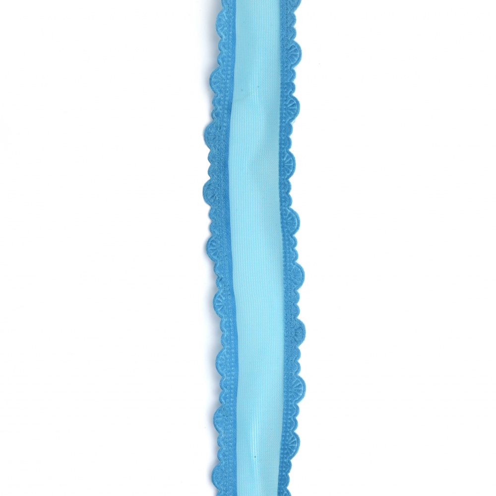 Organza ribbon 25 mm blue -3 meters